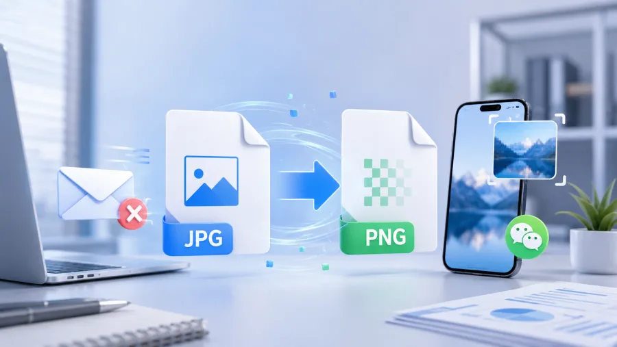 发邮件被退？微信传图模糊？搞清jpg和png再转格式